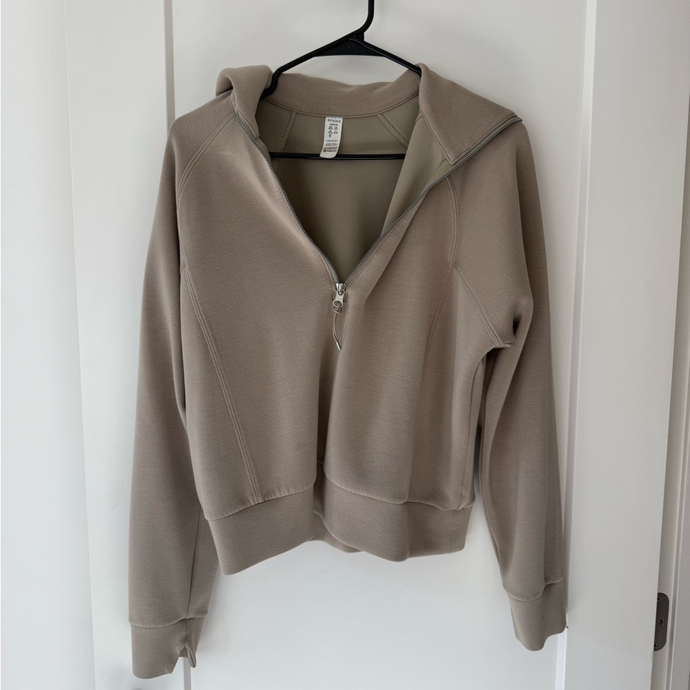 SPANX Beige Zip-Up Jacket